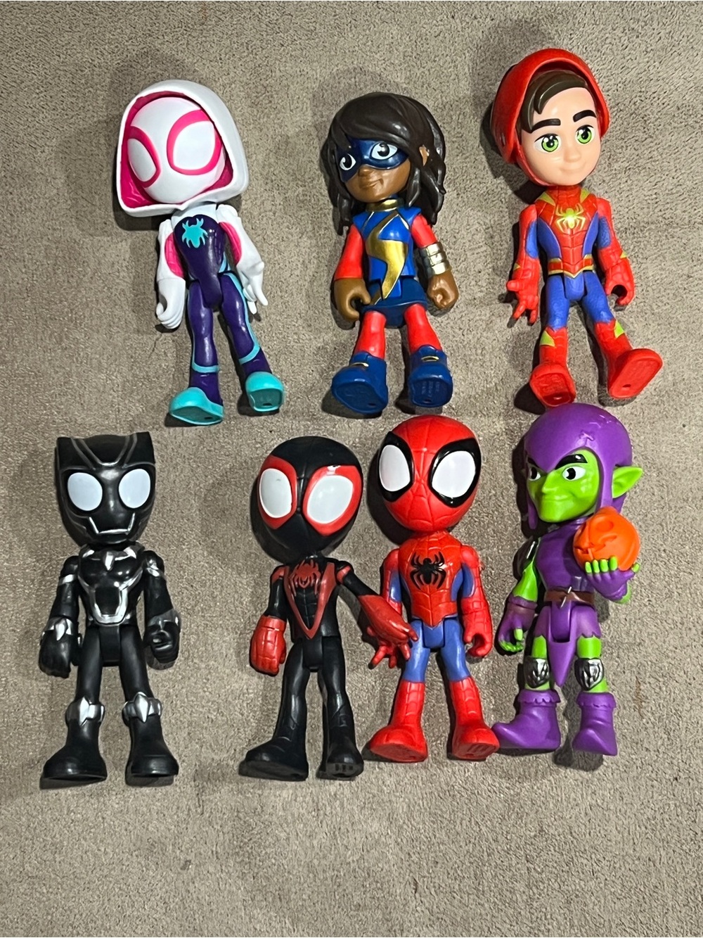 Marvel Spider-Man Spidey & friends Figures Lot of 7 Goblin Miles morales